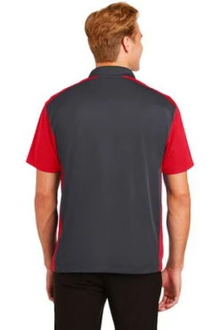 Sport-Tek Mens Colorblock Micropique Sport-Wick Polo Grey/Red -Best Bowling Store 1e690e8c ca24 4bca a9ea 155871d481fd