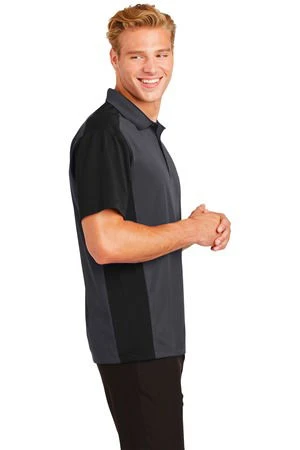 Sport-Tek Mens Colorblock Micropique Sport-Wick Polo Grey/Black 6 Sport-Tek Mens Colorblock Micropique Sport-Wick Polo Grey/Black - Image 4