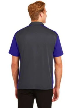 Sport-Tek Mens Colorblock Micropique Sport-Wick Polo Grey/Purple -Best Bowling Store c8fc74b8 0def 47e6 98fd 0d999de7e506